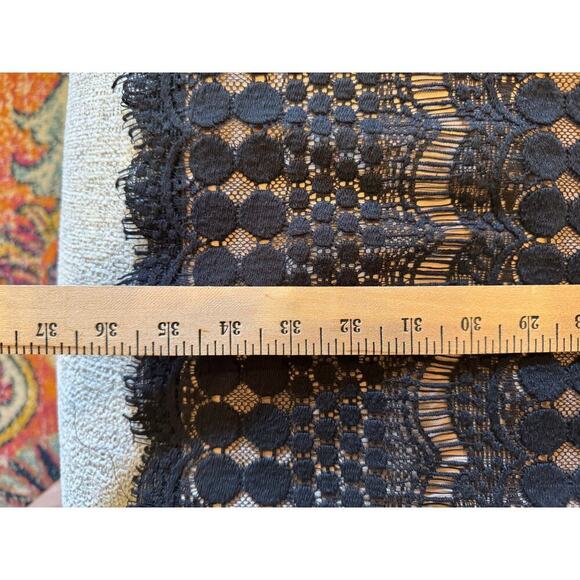 Jessica Howard Illusion Sleeve Crochet Lace Black Shift Lined Dress Sz 14 - Picture 10 of 11